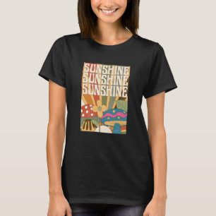 T-shirt Boho Sunshine Champignons Plante Fleur Jardin Fora
