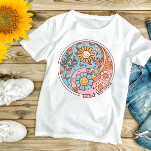 T-shirt Boho Tendance Floral Yin Yang Équilibre sur Hustle