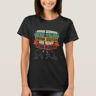 T-shirt Boire Allemand Porter Italien Boire Scotch Baiser