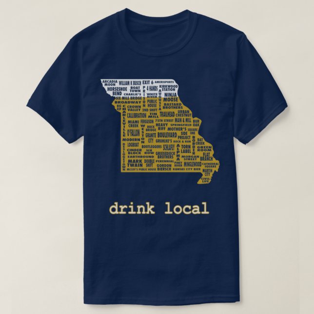 T-shirt Boire Bière Locale Missouri T (Design devant)