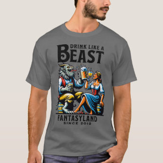 T-shirt Boire comme une bête Fantasyland Orlando Theme Par