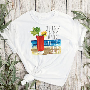 T-shirt Boire Dans Ma Main Citation Plage Nautique Été