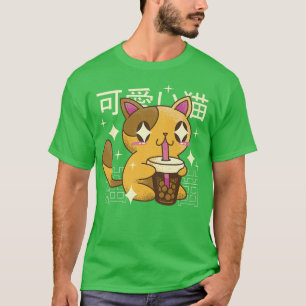 T-shirt Boire de chat Bubble Thé Boire Japon