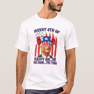 T-shirt Boire De La Bière Biden Confondu Heureux 4E D'Entr