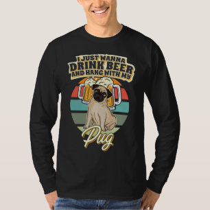 T-shirt Boire De La Bière Et Accrocher Avec Mon Carlin Cla