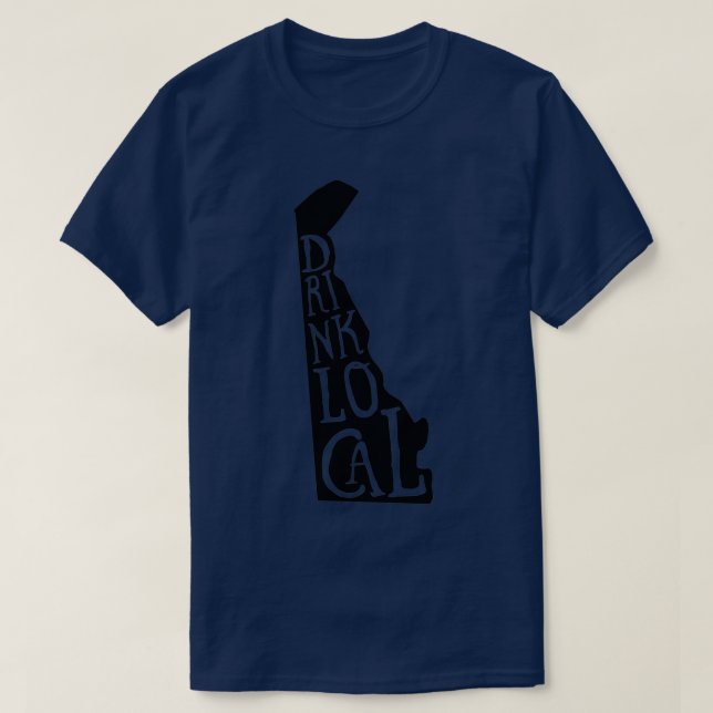 T-shirt Boire De La Bière Locale Delaware State Outline (Design devant)