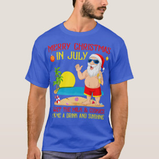 T-shirt Boire de l'alcool amusant Père Noël Noël d'été en 
