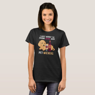 T-shirt Boire du vin et des viennoiseries pour animaux de 