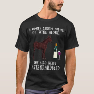 T-shirt Boire Du Vin Et Équitation À Cheval Standard