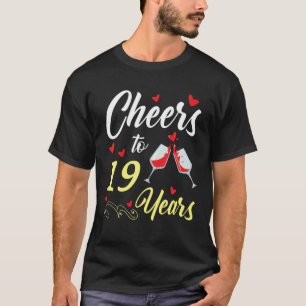 T-shirt Boire Du Vin Salue À 19 Ans Heureux Mariage Marr