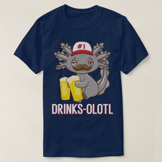 T-shirt Boire la bière Drinksolotl Axolotl Boire (Design devant)