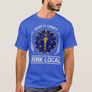 T-shirt Boire local Indiana Vintage State Flag Bière Casq