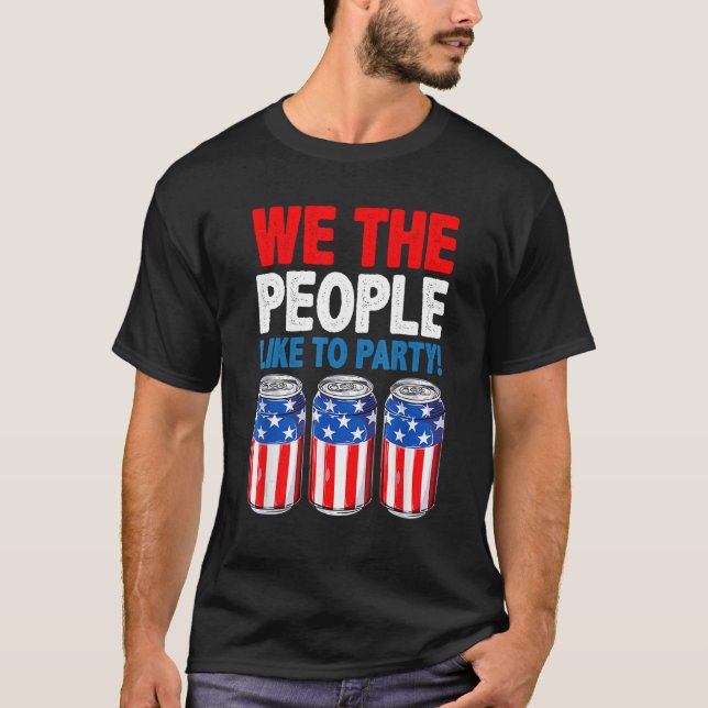 T-shirt Boire Nous Les Gens Aiment Faire La Fête Beer USA  (Devant)