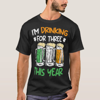 T-shirt Boire pour trois cette année St Patrick's Day