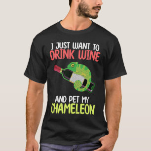 T-shirt Boire Vin Et Animaux De Compagnie Chameleon Reptil