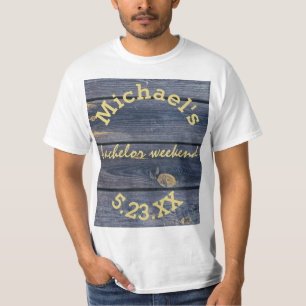 T-shirt Bois Bleu Rustique   Monogramme Week-end Célibatai