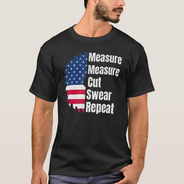 T-shirt Bois de charpentier américain Drapeau lame (Devant)