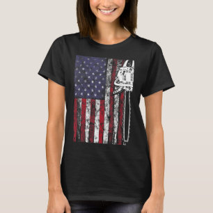 T-shirt Bois de scie à scie à bois Logger nous drapeau Boi