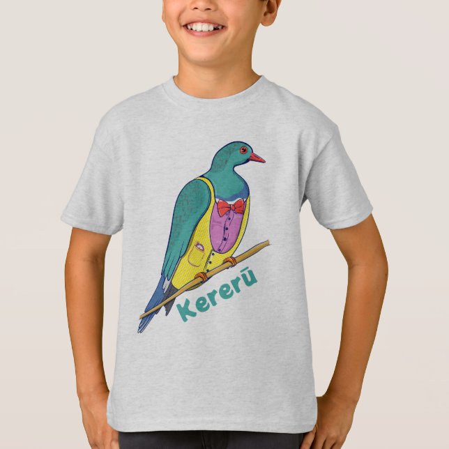 T-shirt Bois Pigeon Kereru portant un costume (Devant)