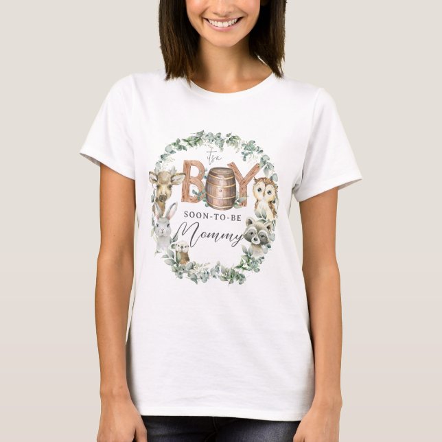 T-shirt Bois rustique Animaux Végétation Garçon Douche mam (Devant)