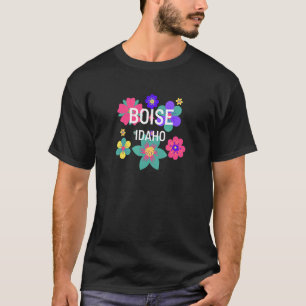 T-shirt Boise Idaho Fleurs Florales Souvenir Famille Réuni