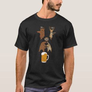 T-shirt Boisson de bière mignonne Ours plus Cerf égale Boi