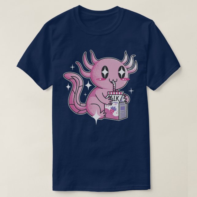 T-shirt Boisson de lait Aolotl Kawaii Cute Japon (Design devant)