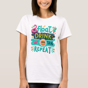T-shirt Boisson flottante tan répéter