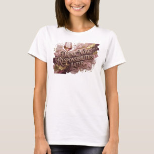 T-shirt Boisson rouge FRAÎCHE MAINTENANT RESPONSABILITÉS P