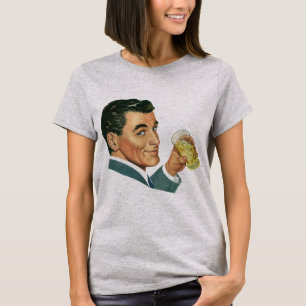 T-shirt Boissons Cocktails Vintage, Homme Buvant des Boiss