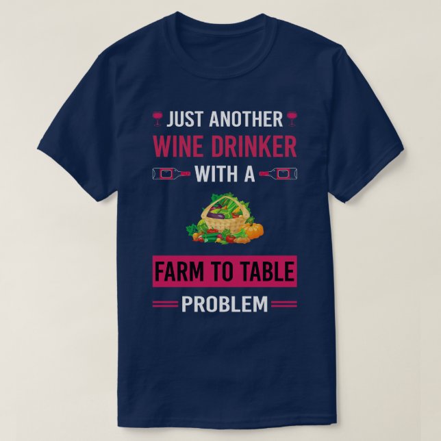 T-shirt Boissons de vin ferme à table (Design devant)