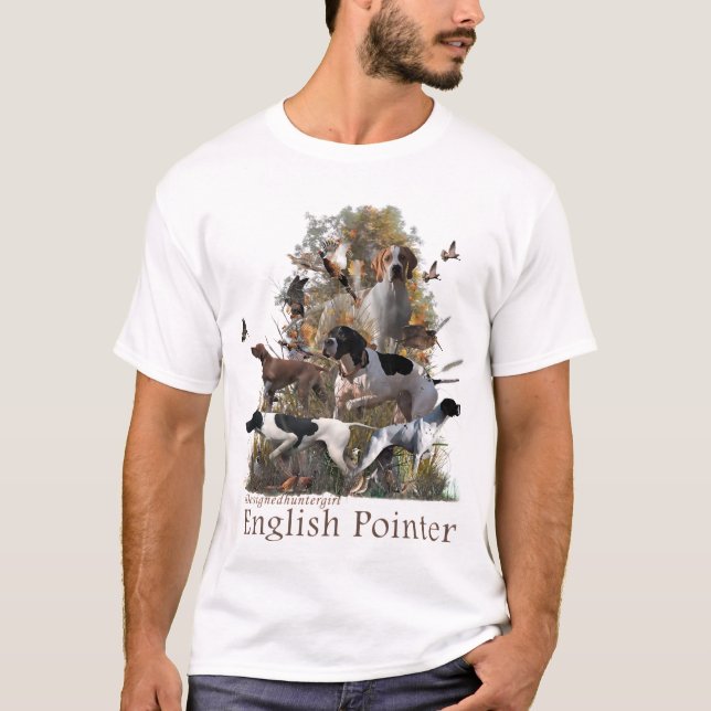 T-shirt Boîte cadeau d'oreiller de pointeur anglais (Devant)