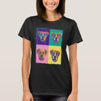 T-shirt Boîte de chien Boxer Peinture d'animal de compagni