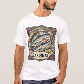 T-shirt Boîte de sardines marocaines vintage Rétro poisson