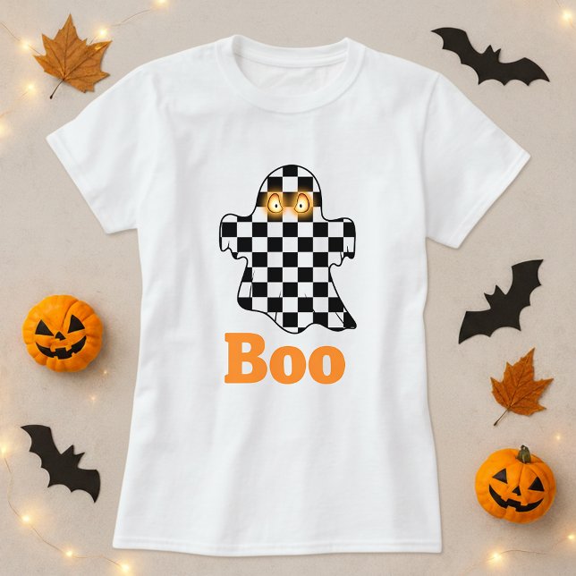 T-shirt Boite fantôme Halloween Checkerboard (Créateur téléchargé)