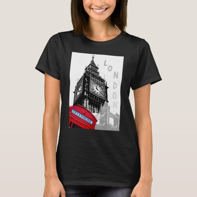 T-shirt Boîte téléphonique rouge de Londres personnalisée  (Devant)