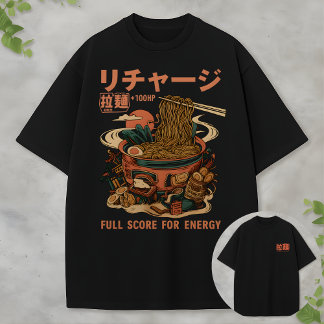 T-shirt Bol de nouilles japonaises Graphique Recharge +100