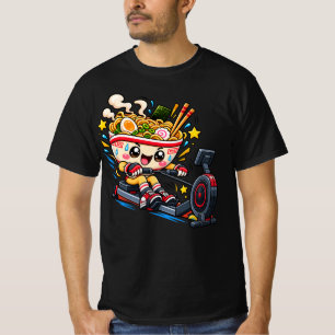 T-shirt Bol de ramen mignon Machine à ramer Dessin animé F