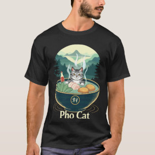 T-shirt Bol Pho Cat Nouilles Cuisine Asiatique Art 2