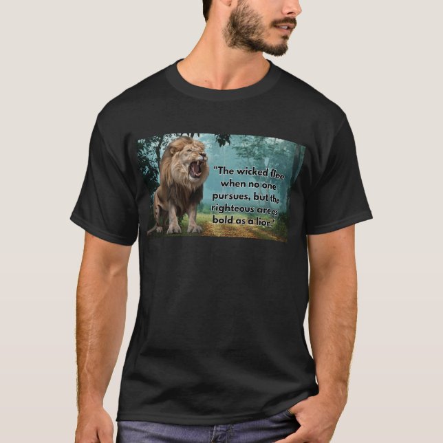 T-shirt "Bold as a Lion" : Portez votre droiture (Devant)