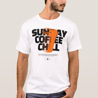 T-shirt Bold Brew Vibes – Café Minimaliste Noir & Orange