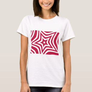 T-shirt Bold & Bright Red & White Star dans un Motif vecto