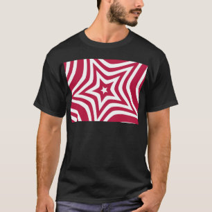 T-shirt Bold & Bright Red & White Star dans un Motif vecto