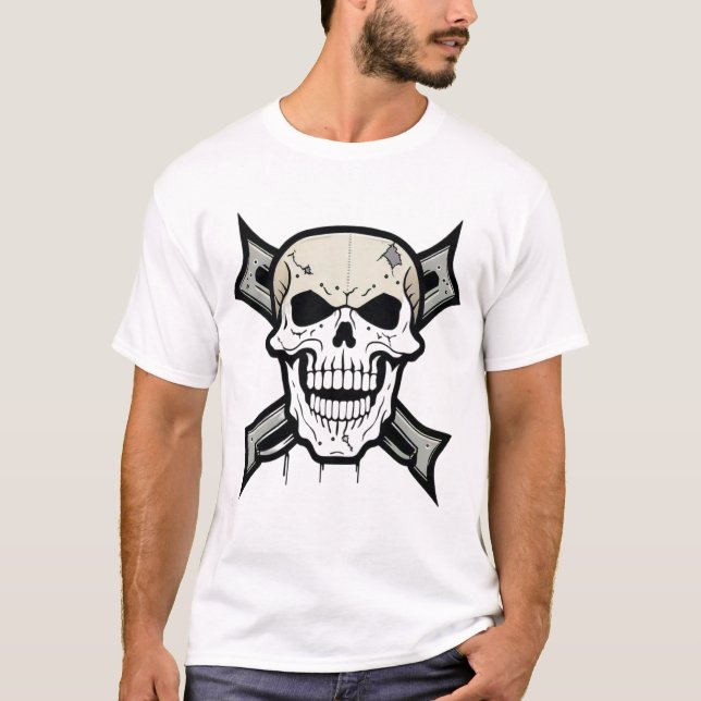 T-shirt "Bold & Edgy : Epreuve de conception crâne et os c (Devant)