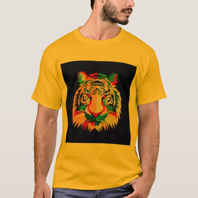 T-shirt "Bold en Jaune : Lion Logo Tee for the Fierce Spir (Devant)