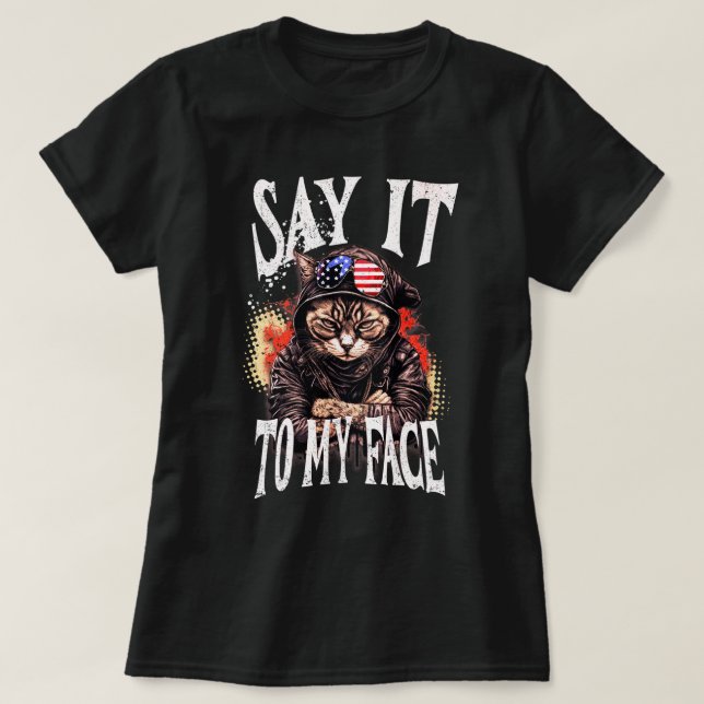 T-shirt Bold Kamala Harris À Mon Visage Citation Pour Cat  (Design devant)