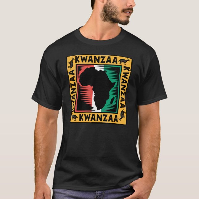 T-shirt Bold Kwanzaa avec l'Afrique (Devant)