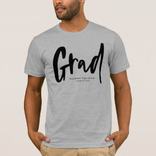 T-shirt Bold modern grad black personalized graduate
