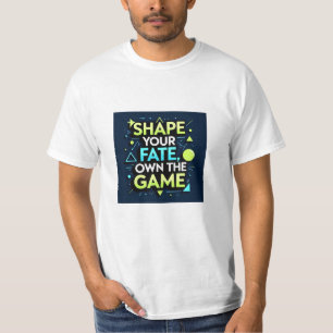 T-shirt Bold Neon Motivational Quote Graphic on Dark Blue