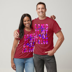 T-shirt Bold Pink Blue Camo Est Ma Couleur Cool Unisexe